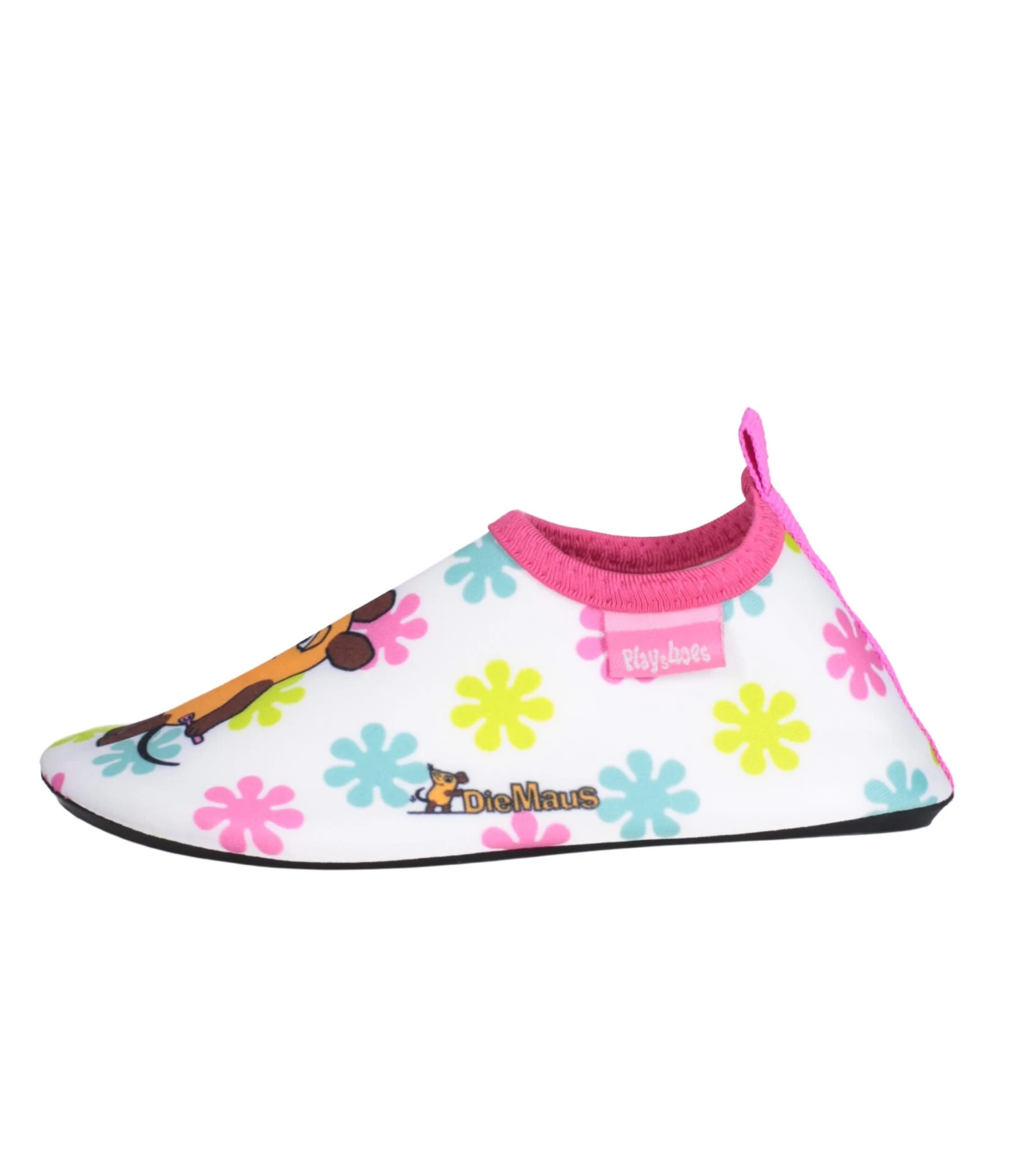Playshoes Barfuß-Schuh DIE MAUS Blumen In Weiß/Rosa 4 Playshoes Barfuß-Schuh DIE MAUS Blumen In Weiß/Rosa – Bild 2
