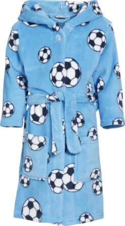 Playshoes Fleece-Bademantel Fußball In Blau