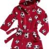 Playshoes Fleece-Bademantel Fußball In Rot -Playshoes playshoes fleece bademantel fussball in rot