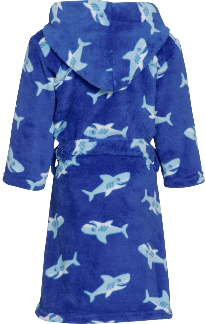 Playshoes Fleece-Bademantel Hai In Blau 4 Playshoes Fleece-Bademantel Hai In Blau – Bild 2