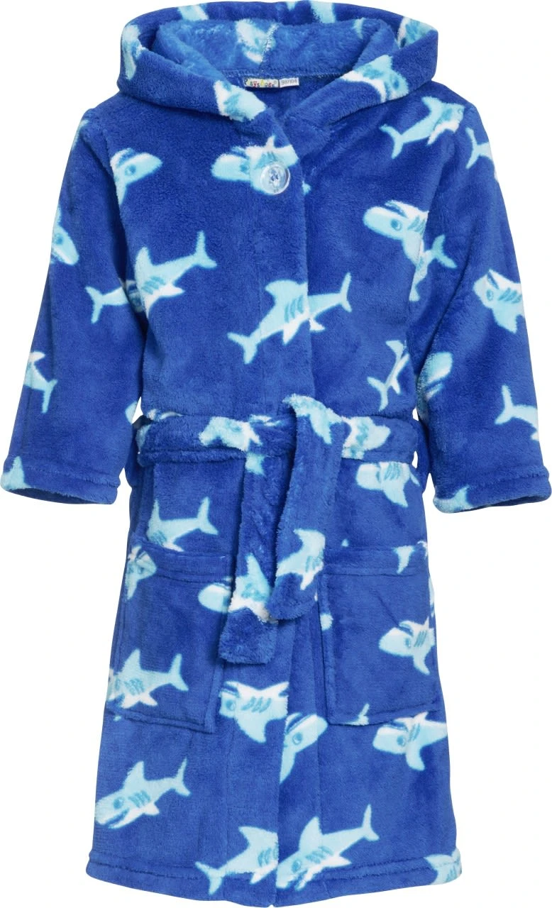 Playshoes Fleece-Bademantel Hai In Blau 3 Playshoes Fleece-Bademantel Hai In Blau