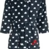 Playshoes Fleece-Bademantel Herzchen In Marine