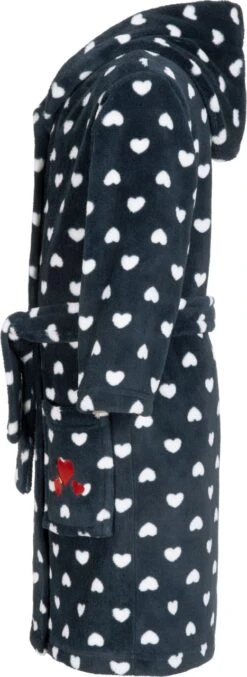 Playshoes Fleece-Bademantel Herzchen In Marine -Playshoes playshoes fleece bademantel herzchen in marine 2