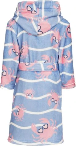 Playshoes Fleece-Bademantel Krebs In Blau/Pink -Playshoes playshoes fleece bademantel krebs in blau pink 2