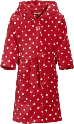 Playshoes Fleece-Bademantel Punkte In Rot