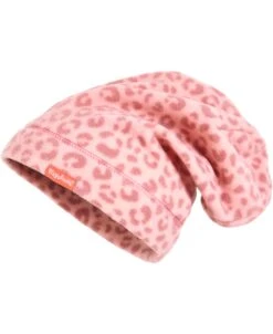 Playshoes Fleece-Beanie Leo-Print In Rosa
