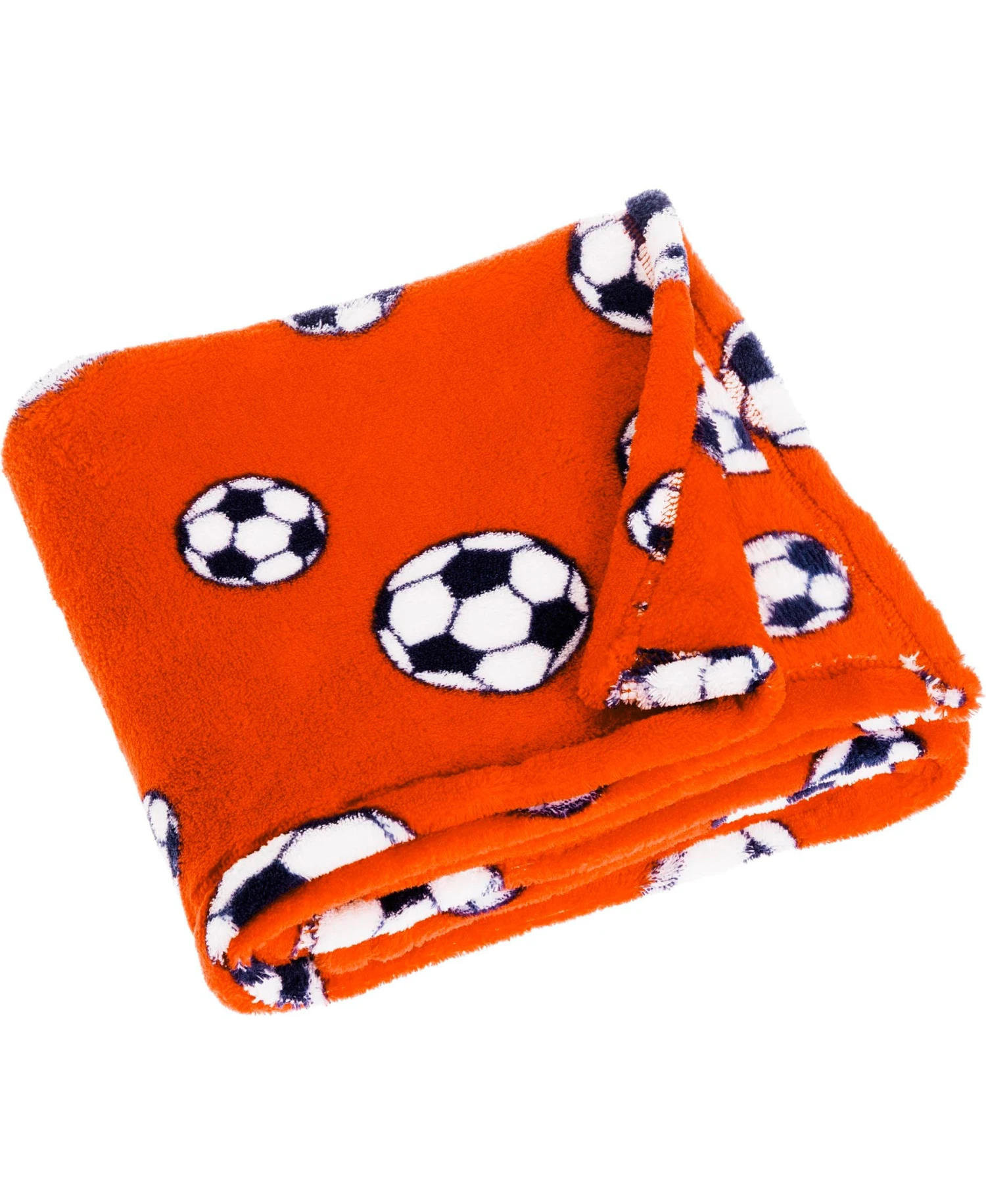 Playshoes Fleece-Decke Fußball In Orange 3 Playshoes Fleece-Decke Fußball In Orange