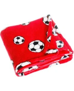 Playshoes Fleece-Decke Fußball In Rot