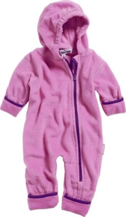 Playshoes Fleece-Overall Farblich Abgesetzt In Pink