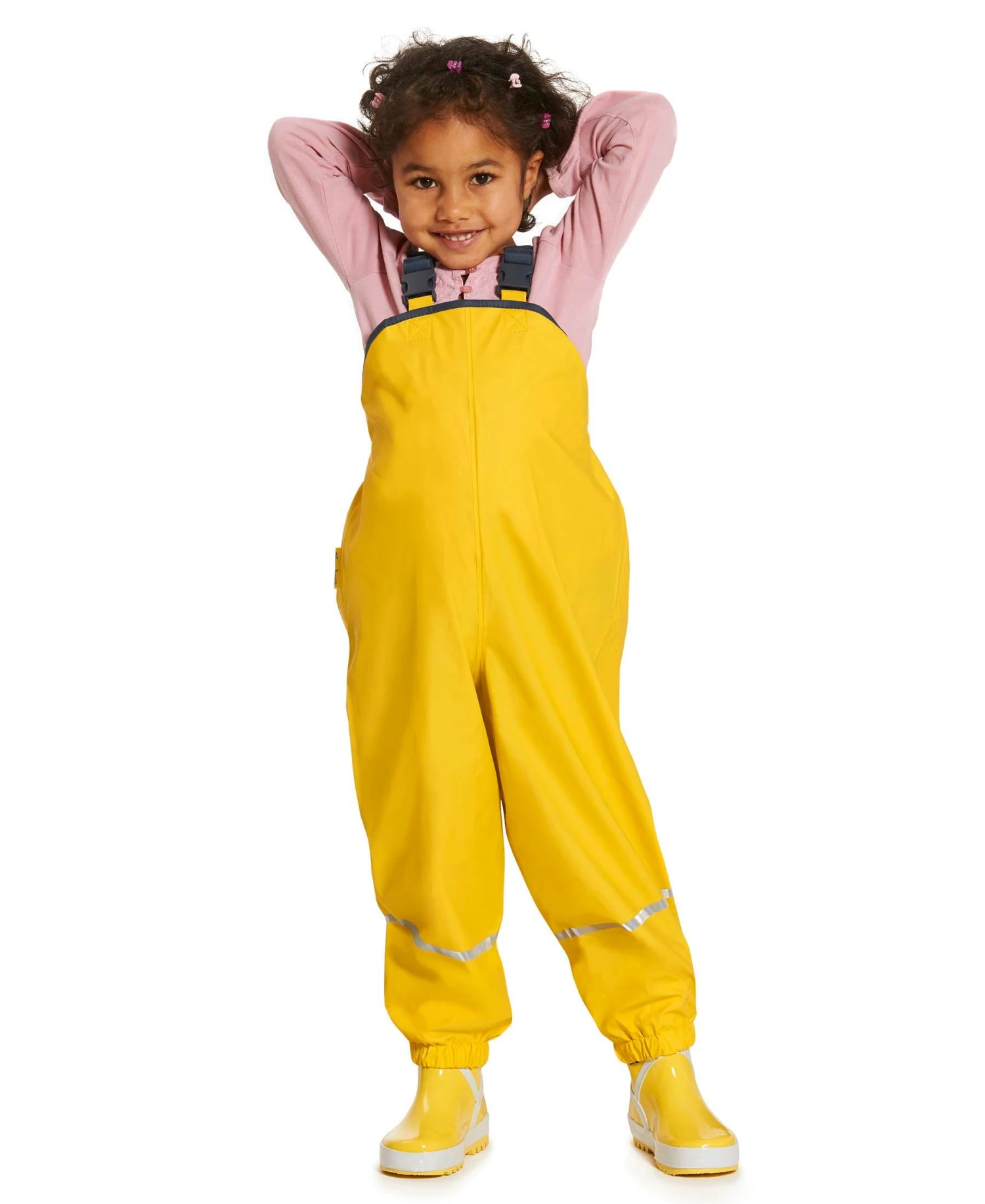 Playshoes Fleece-Trägerhose In Gelb 6 Playshoes Fleece-Trägerhose In Gelb – Bild 4