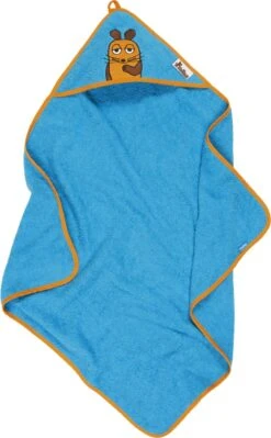 Playshoes Frottee-Kapuzentuch DIE MAUS In Aquablau