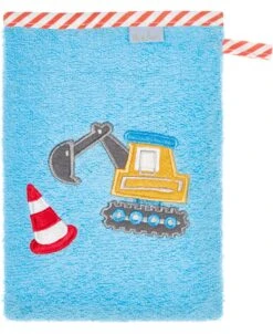 Playshoes Frottee-Waschhandschuh Bagger In Bleu