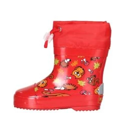 Playshoes Gummistiefel Halbschaft Waldtiere Gefüttert In Rot