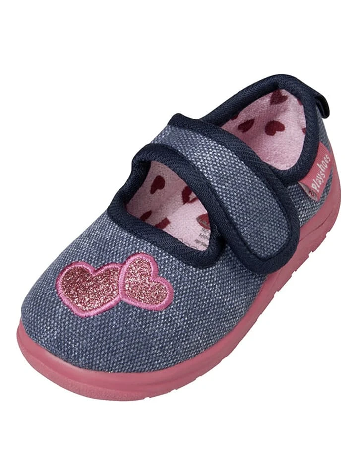 Playshoes Hausschuhe In Blau/ Rosa 3 Playshoes Hausschuhe In Blau/ Rosa