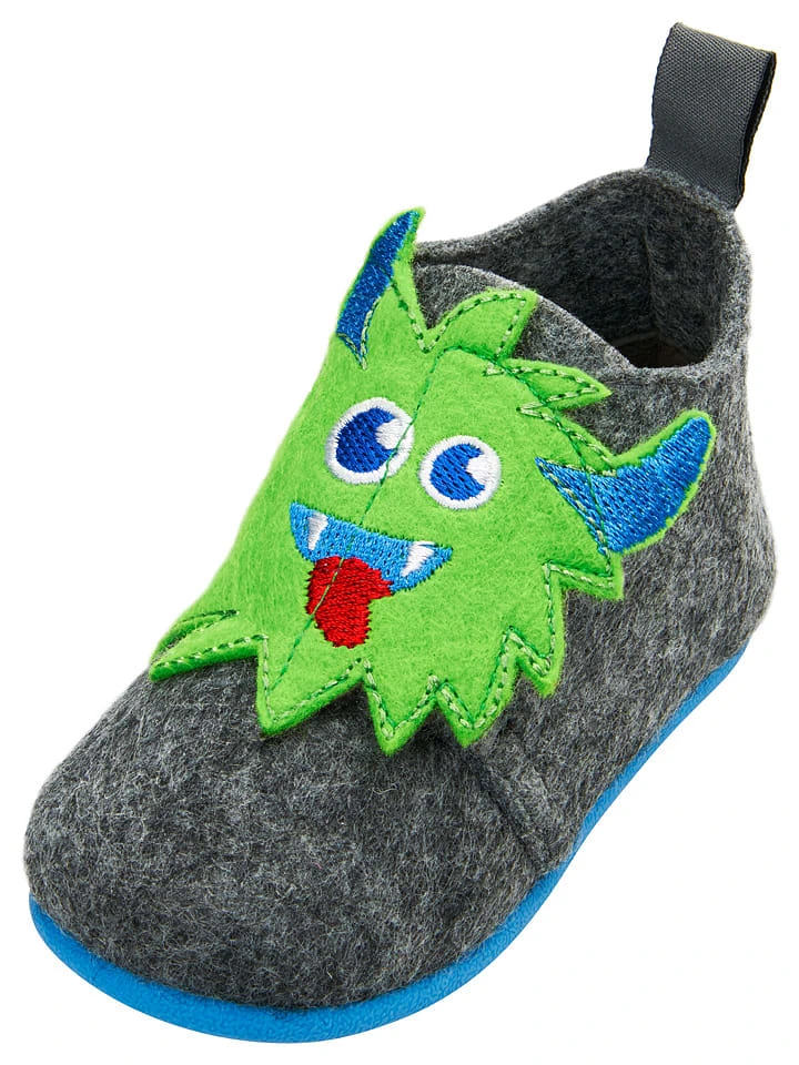 Playshoes Hausschuhe In Dunkelgrau 3 Playshoes Hausschuhe In Dunkelgrau