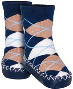 Playshoes Hüttenschuh Karo In Marine -Playshoes playshoes huttenschuh karo in marine 2