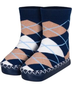 Playshoes Hüttenschuh Karo In Marine