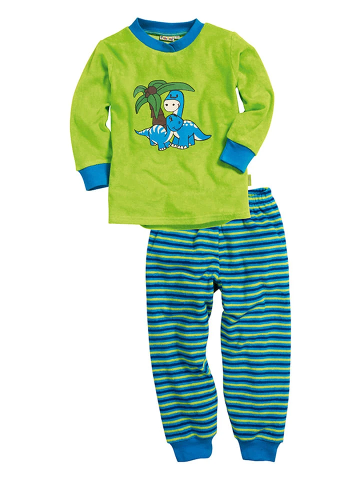 Playshoes Pyjama In Grün/ Blau 3 Playshoes Pyjama In Grün/ Blau