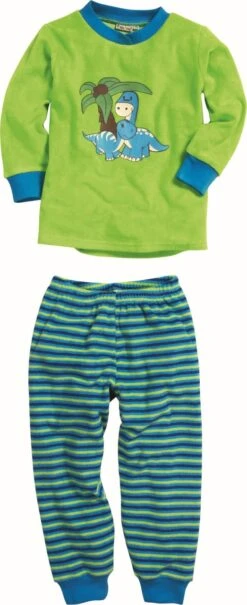 Playshoes Schlafanzug Frottee Dino In Grün