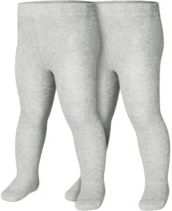 Playshoes Strumpfhose Uni Doppelpack In Grau/Melange