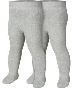 Playshoes Thermo-Strumpfhose Uni Doppelpack In Grau/Melange