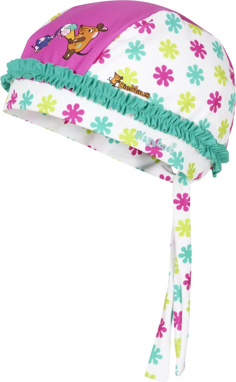 Playshoes UV-Schutz Kopftuch DIE MAUS Blumen In Weiß/Rosa 3 Playshoes UV-Schutz Kopftuch DIE MAUS Blumen In Weiß/Rosa