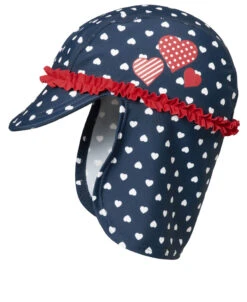 Playshoes UV-Schutz Mütze Herzchen In Marine -Playshoes playshoes uv schutz mutze herzchen in marine 2